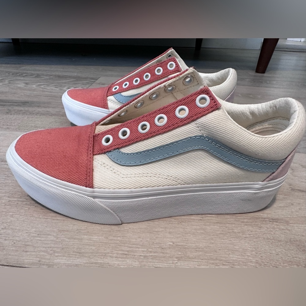 Vans Old Skool platform in Pastel Multi- colorblock